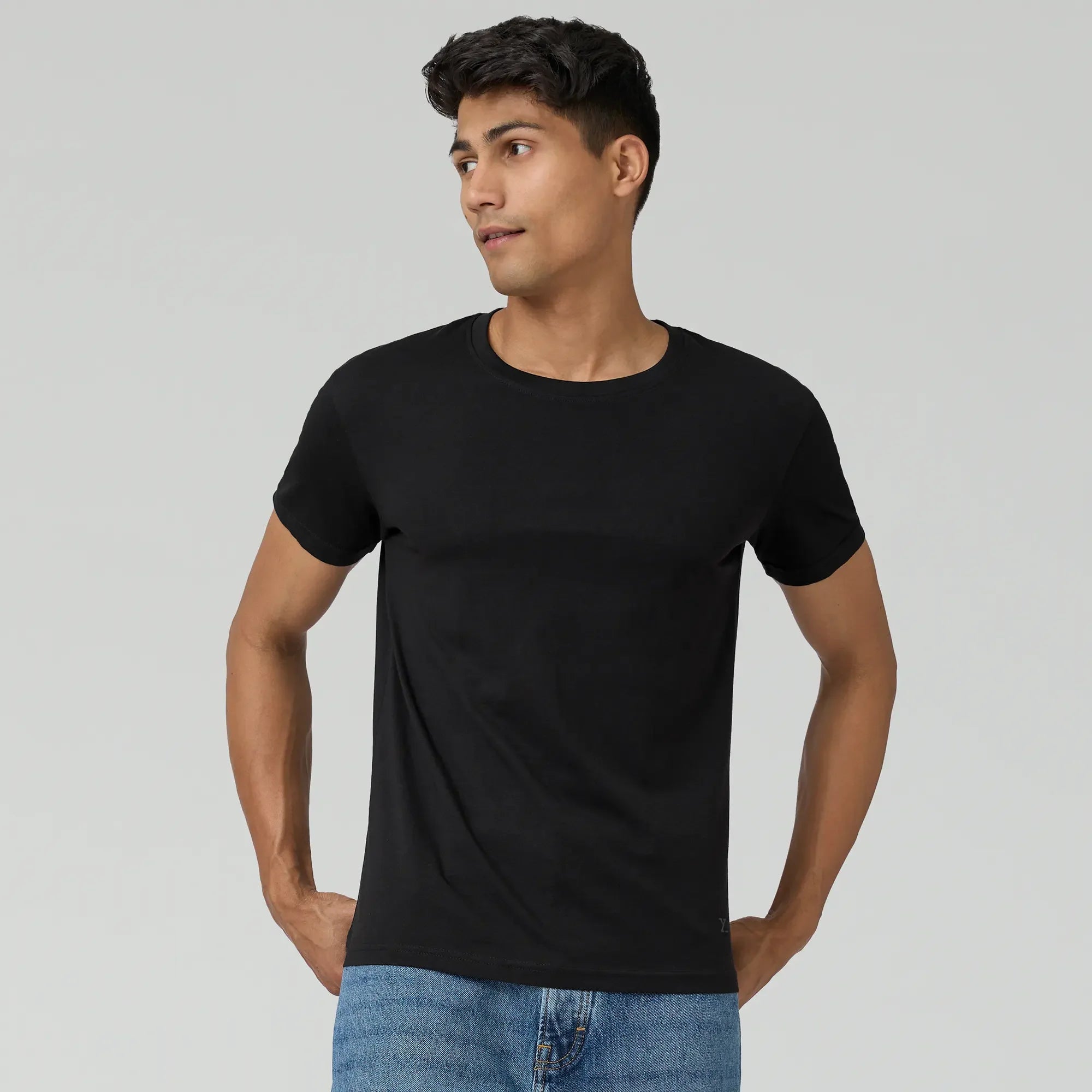 Pace Combed Cotton T-shirts For Men Pitch Black - XYXX Crew