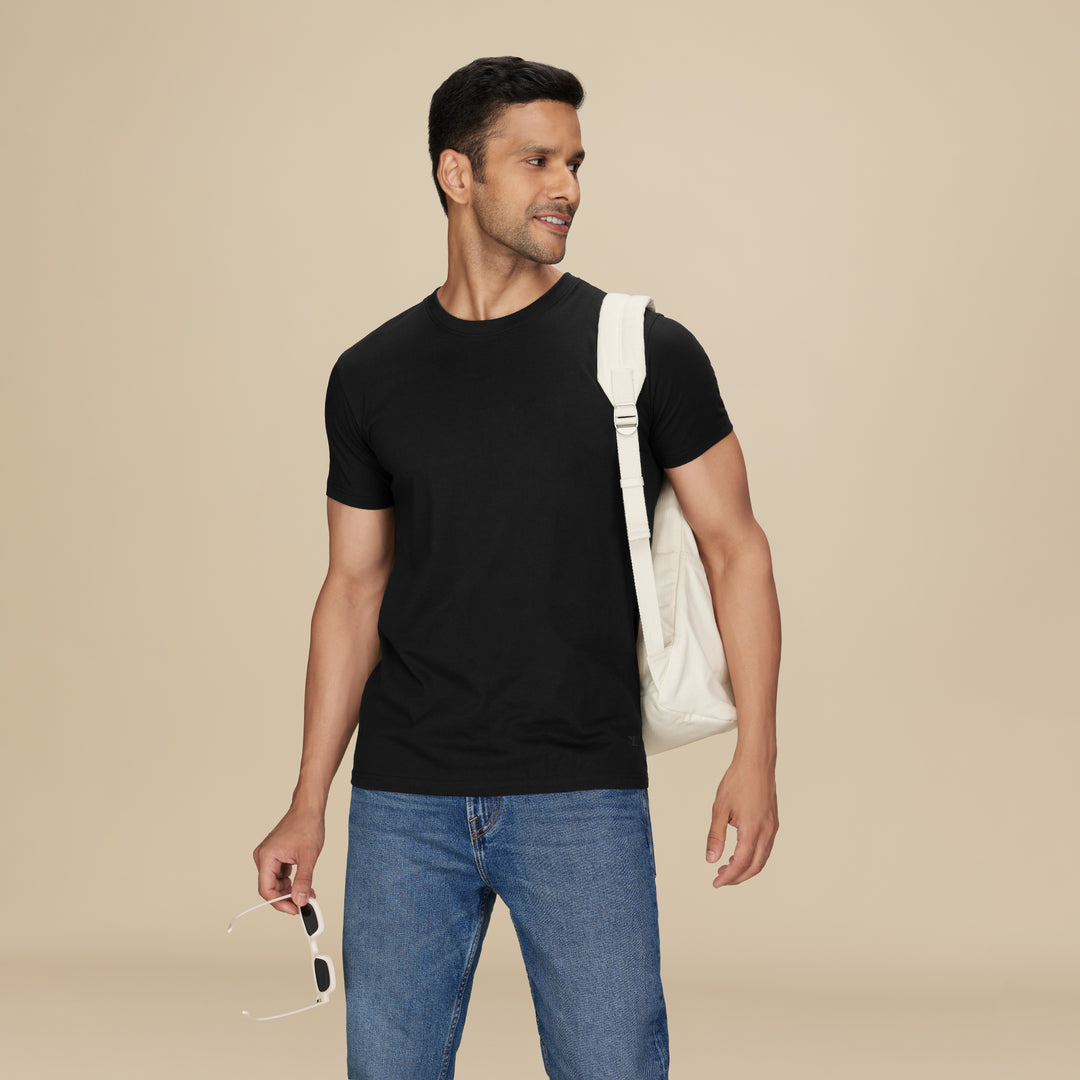 Pace Combed Cotton T-shirts Pitch Black – XYXX Apparels