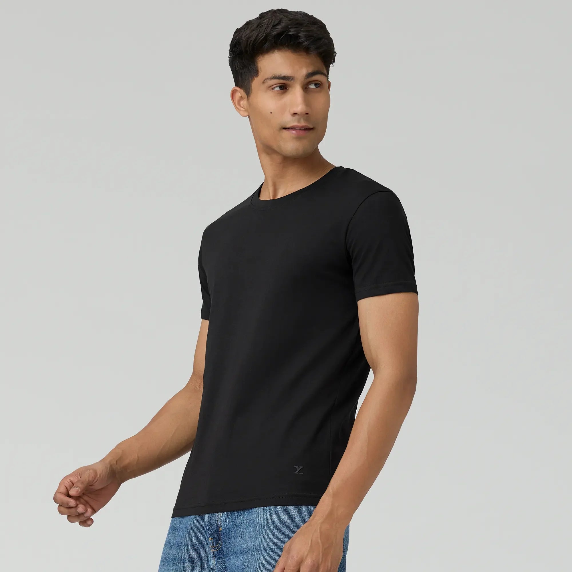 Pace Combed Cotton T-shirts For Men Pitch Black - XYXX Crew