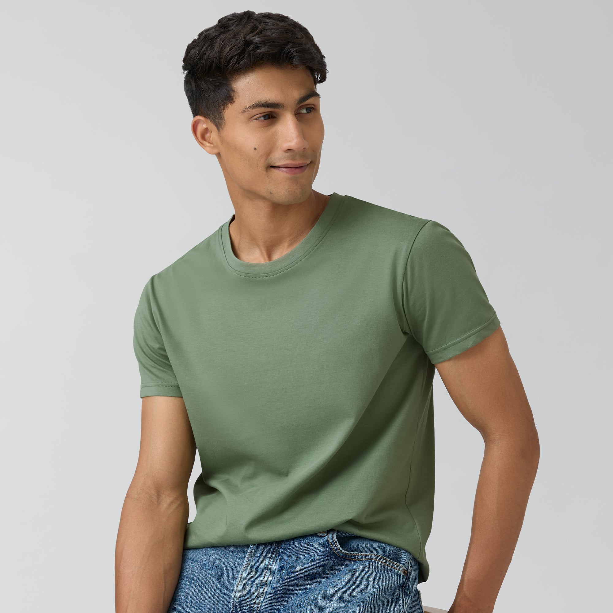 Pace Combed Cotton T-shirts For Men Sage Green -  XYXX Crew