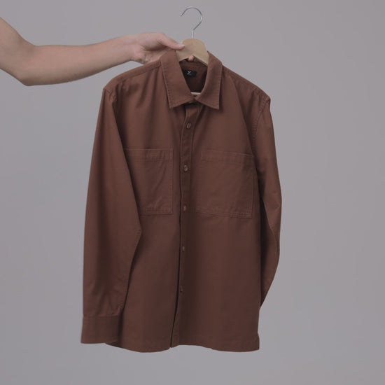Cotton Overshirt - Camel Brown