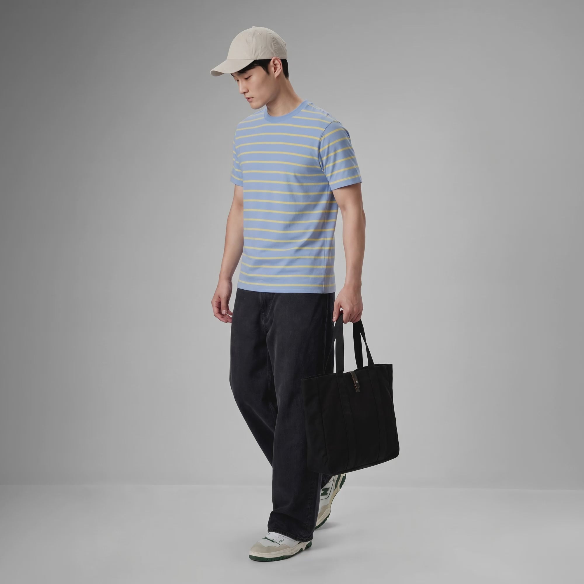 Stripe Cotton Crewneck T-shirt - Irish Green