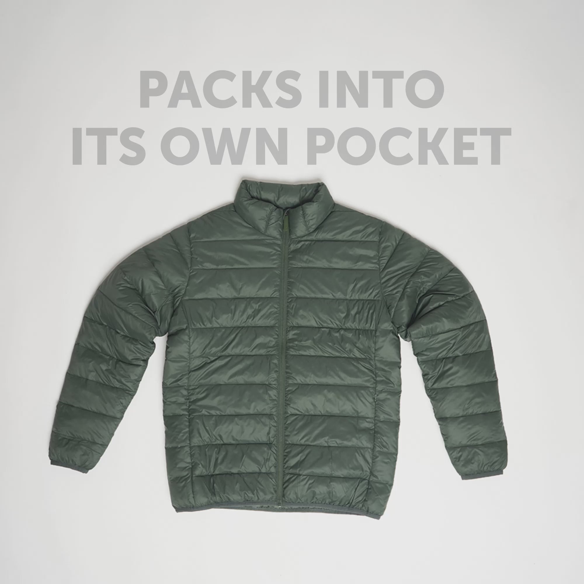 Ultra-Light Puffer Jacket - Olive Green
