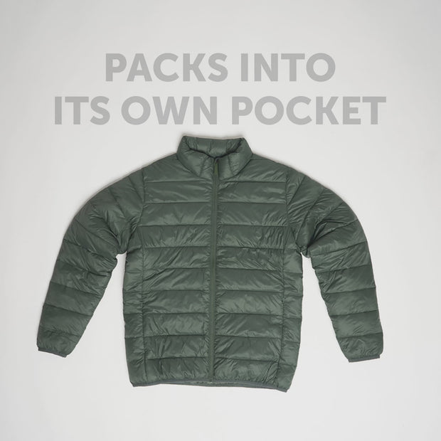 Olive Green Ultra-Lightweight Warm Puffer Jacket - Buy Men's