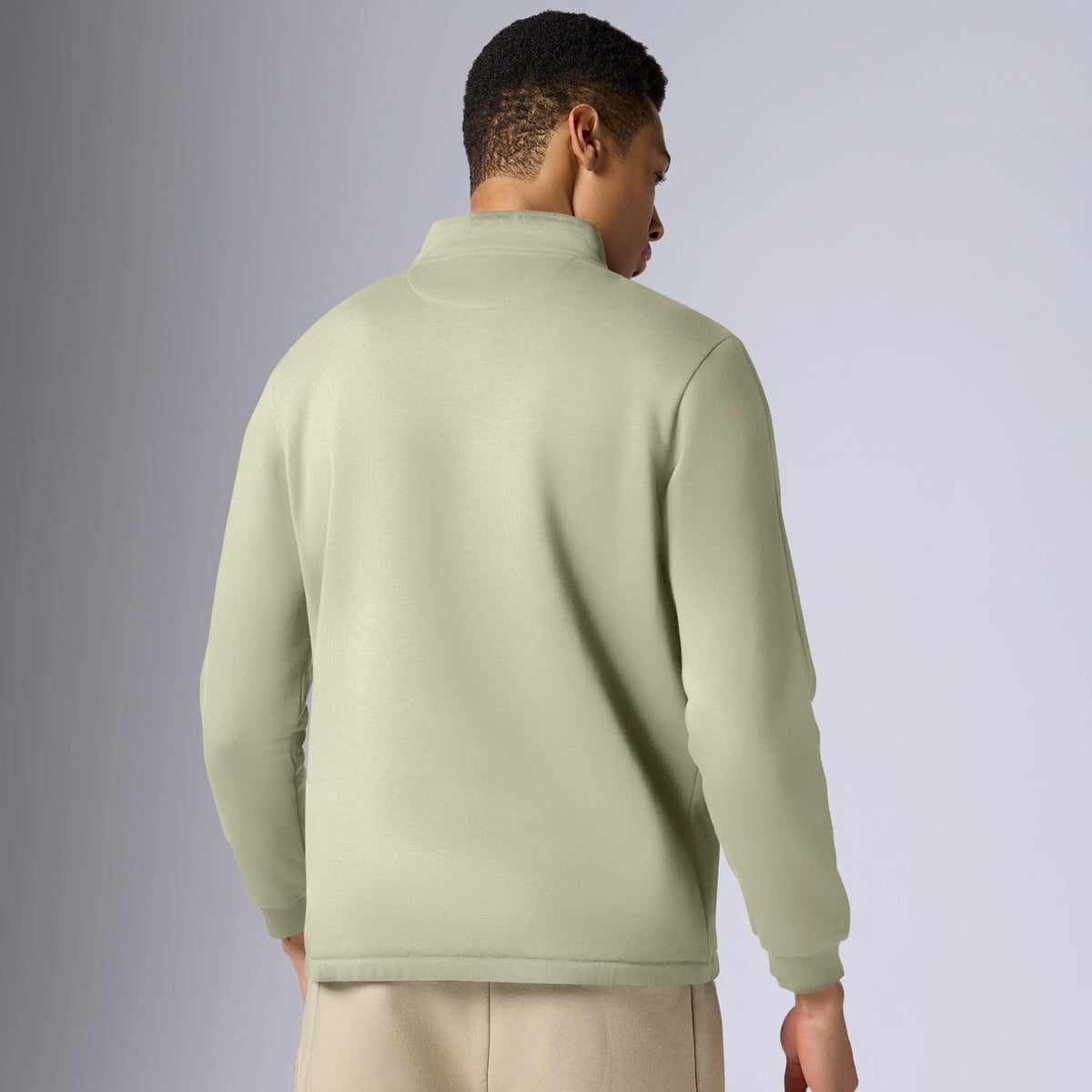Pulse French Terry Cotton Blend Half Zip Pullover Cascade Grey - XYXX Crew
