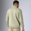 Pulse French Terry Cotton Blend Half Zip Pullover Cascade Grey