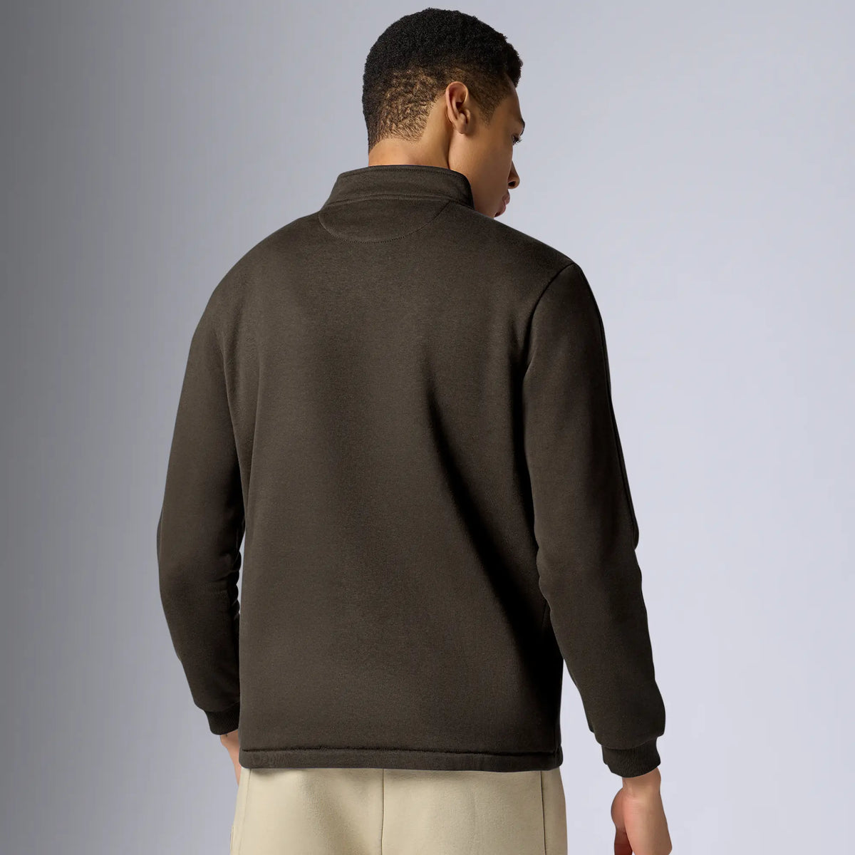 Pulse French Terry Cotton Blend Half Zip Pullover Malt Brown - XYXX Crew