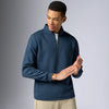 Mens Pulse French Terry Cotton Blend Half Zip Pullover Opal Blue