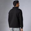 Pulse French Terry Cotton Blend Half Zip Pullover Pitch Black