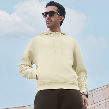 Pulse French Terry Cotton Blend Hoodies Almond White - XYXX Crew
