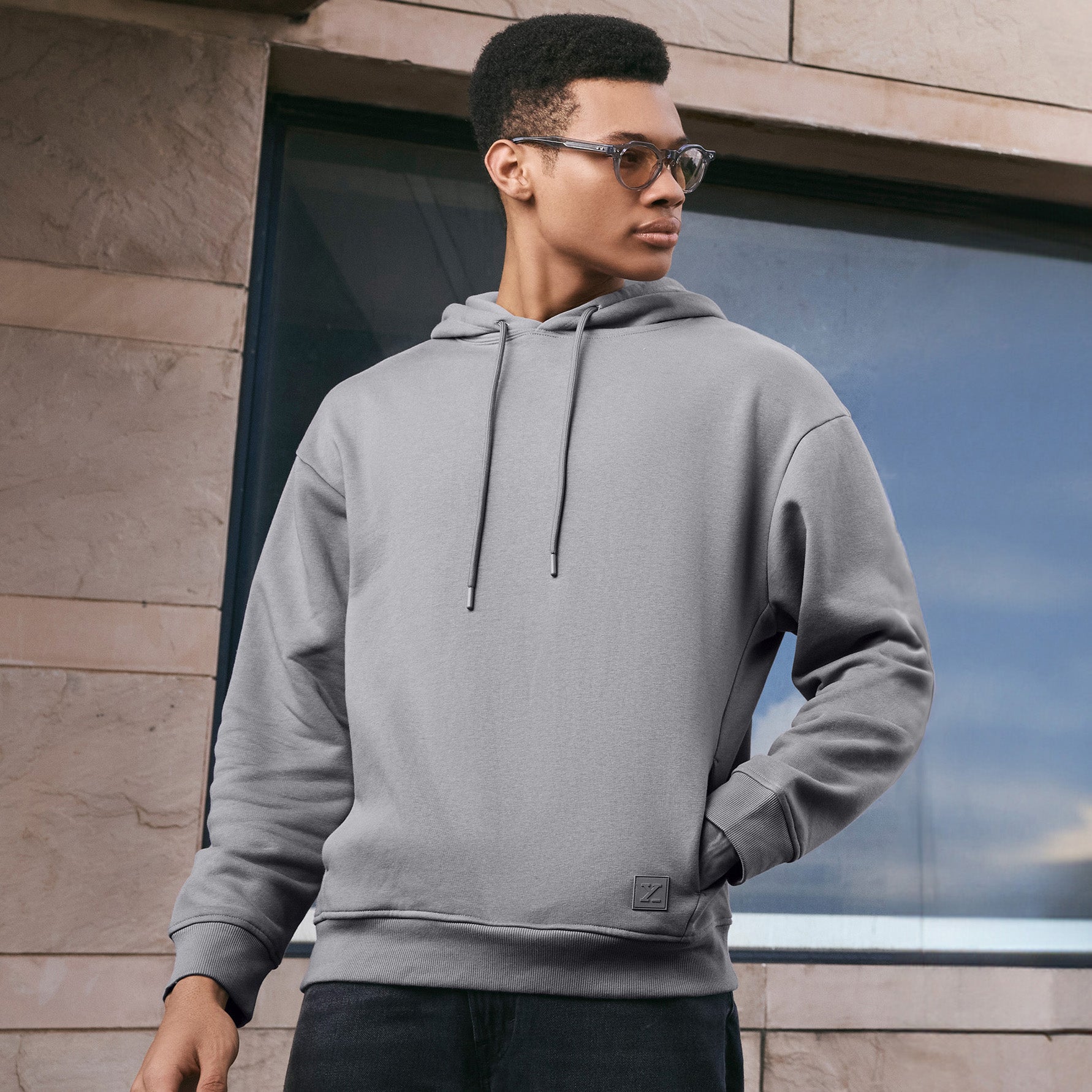 pulse french terry cotton blend hoodies for men opal grey-xxyx crew