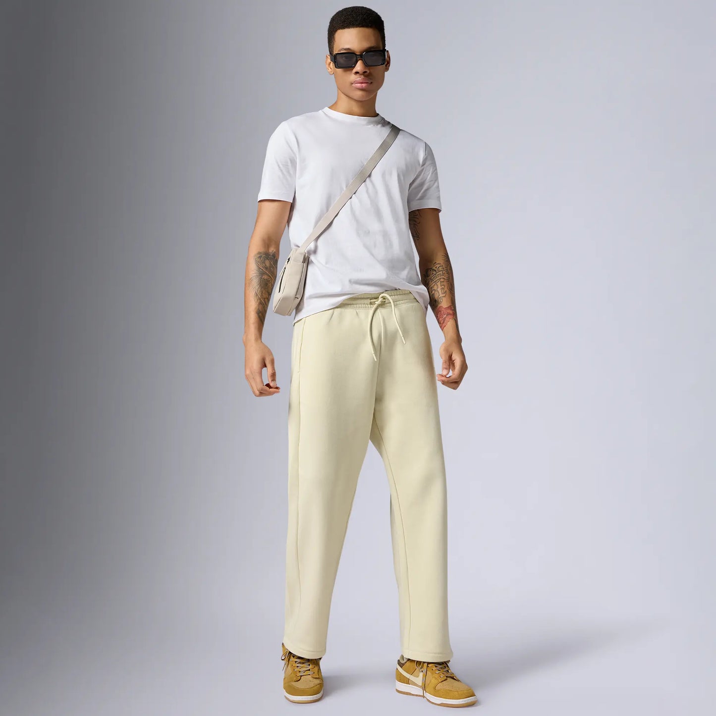 Pulse French Terry Cotton Blend Sweatpants Almond White - XYXX Crew