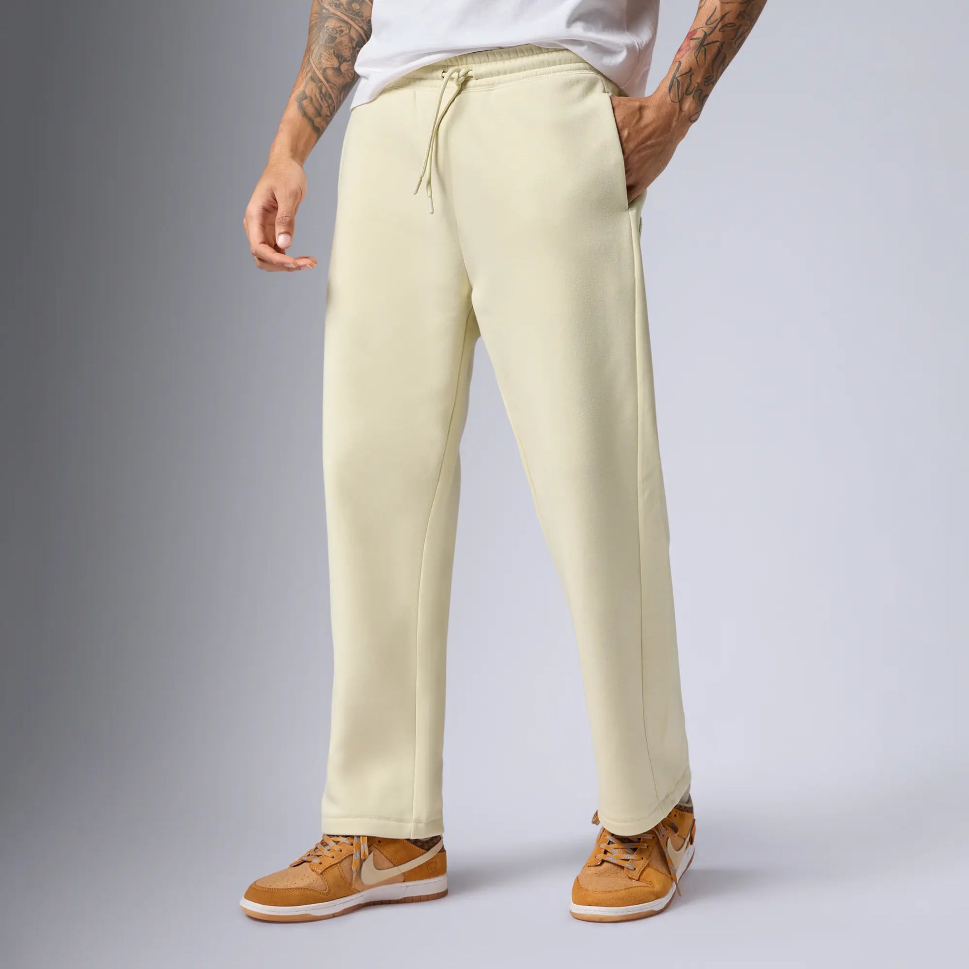 Pulse French Terry Cotton Blend Sweatpants Almond White