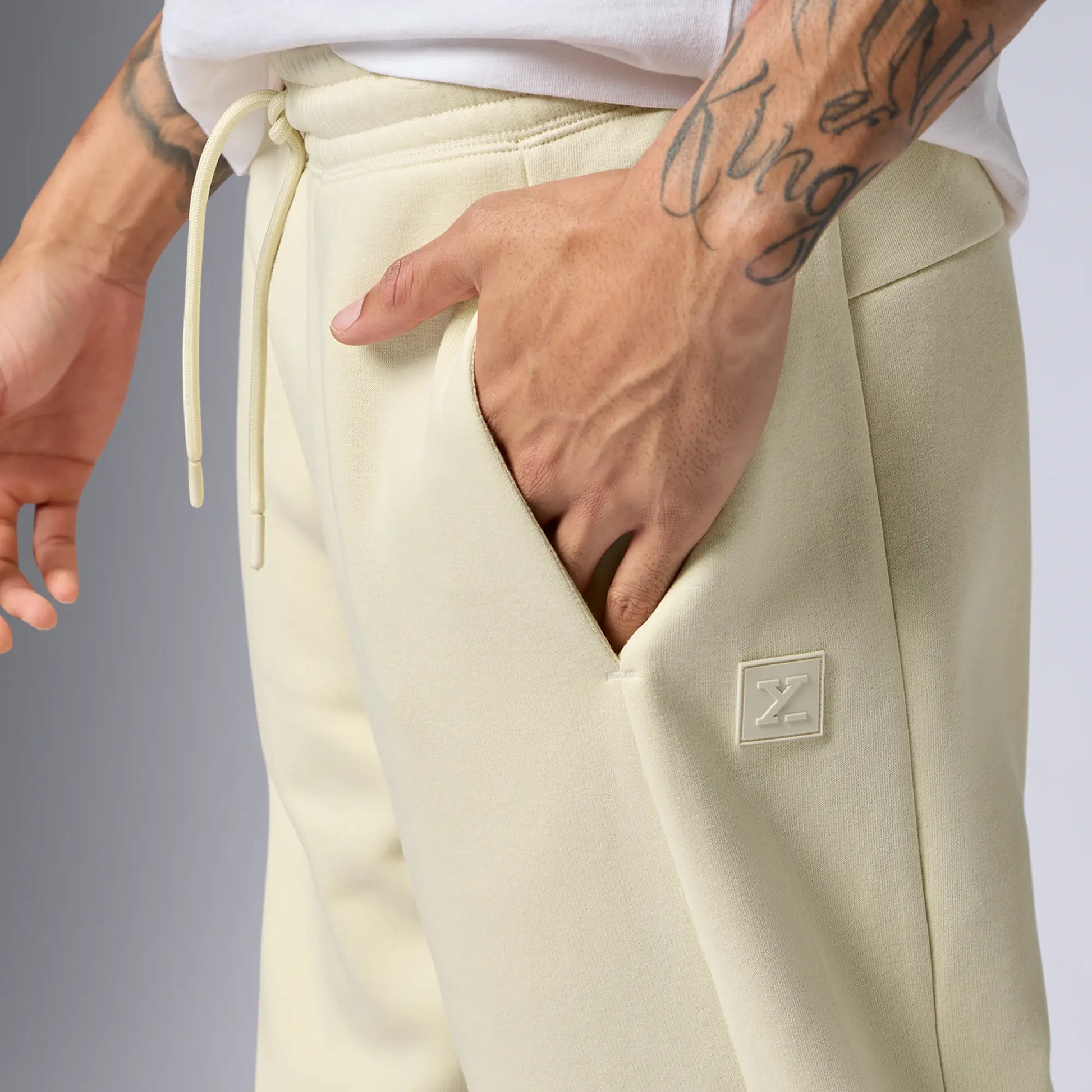Pulse French Terry Cotton Blend Sweatpants Almond White - XYXX Crew