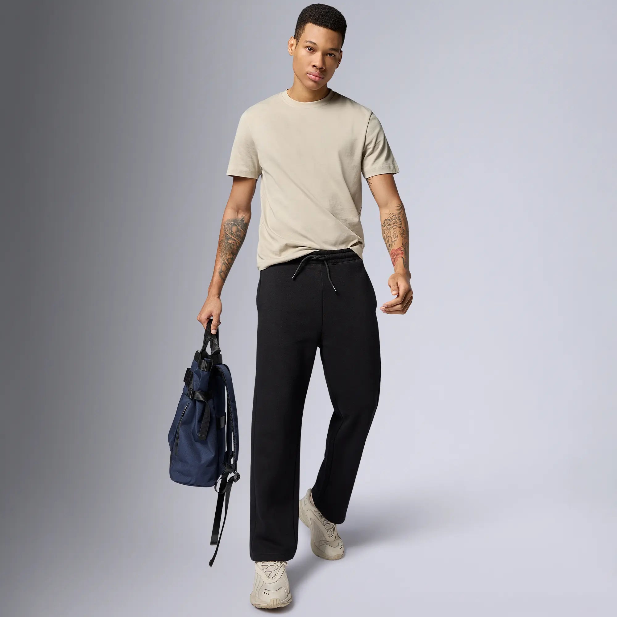 Pulse French Terry Cotton Blend Sweatpants Pitch Black