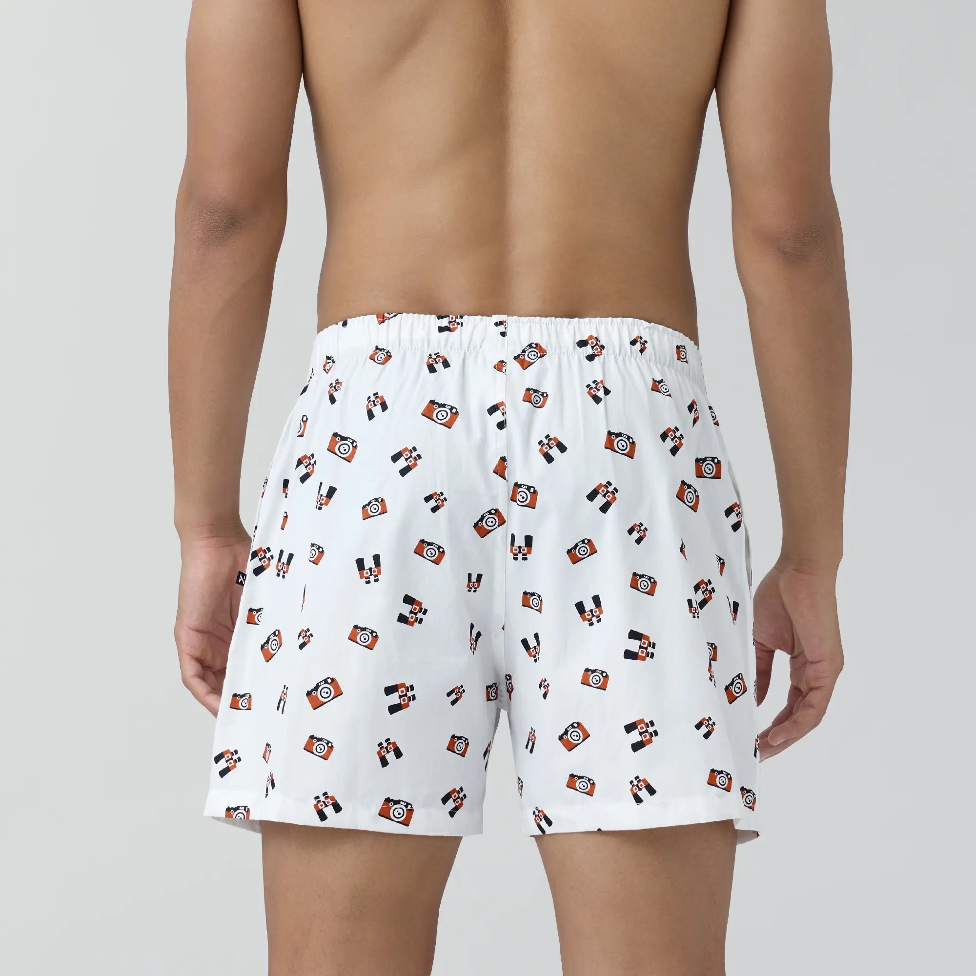 Remix Combed Cotton Boxers For Men Camera White - XYXX Crew