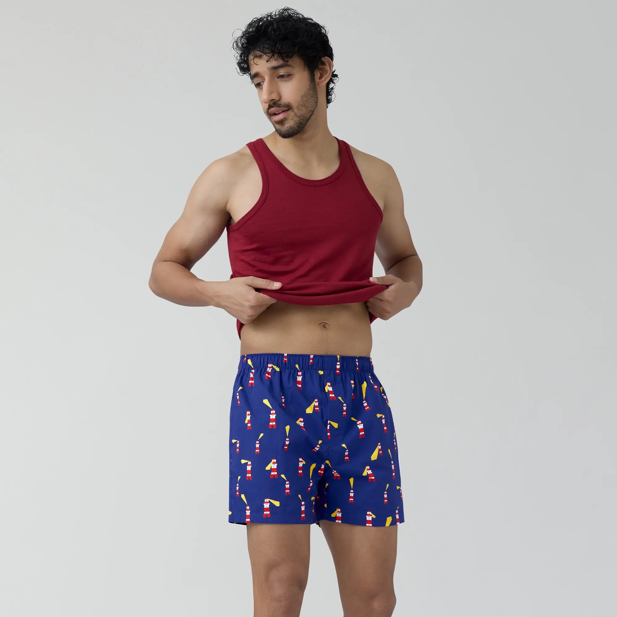 Remix Combed Cotton Boxers For Men Lighthouse Blue - XYXX Crew