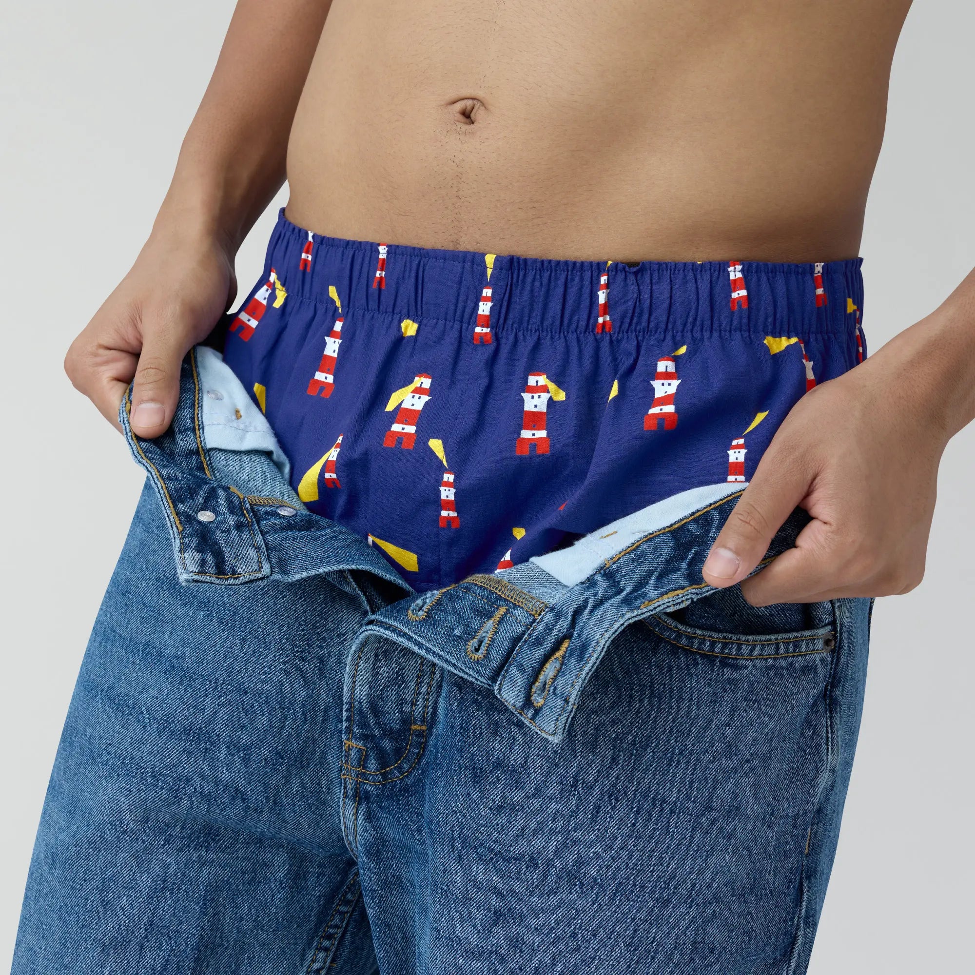 Remix Combed Cotton Boxers For Men Lighthouse Blue - XYXX Crew