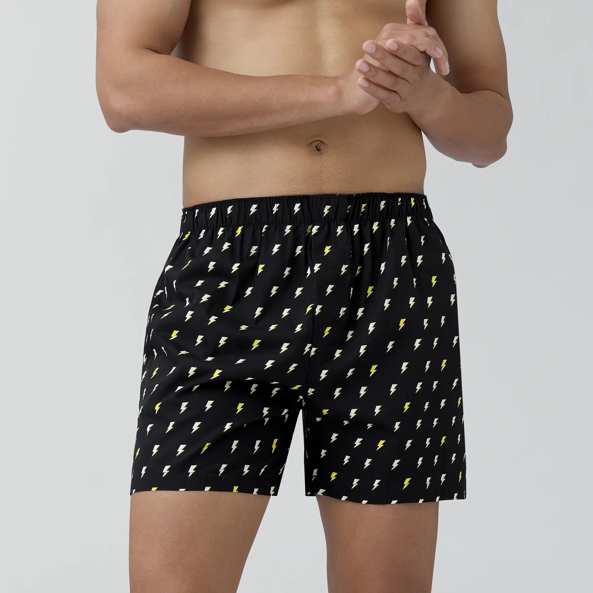 Remix Combed Cotton Boxers For Men Lightning Black - XYXX Crew