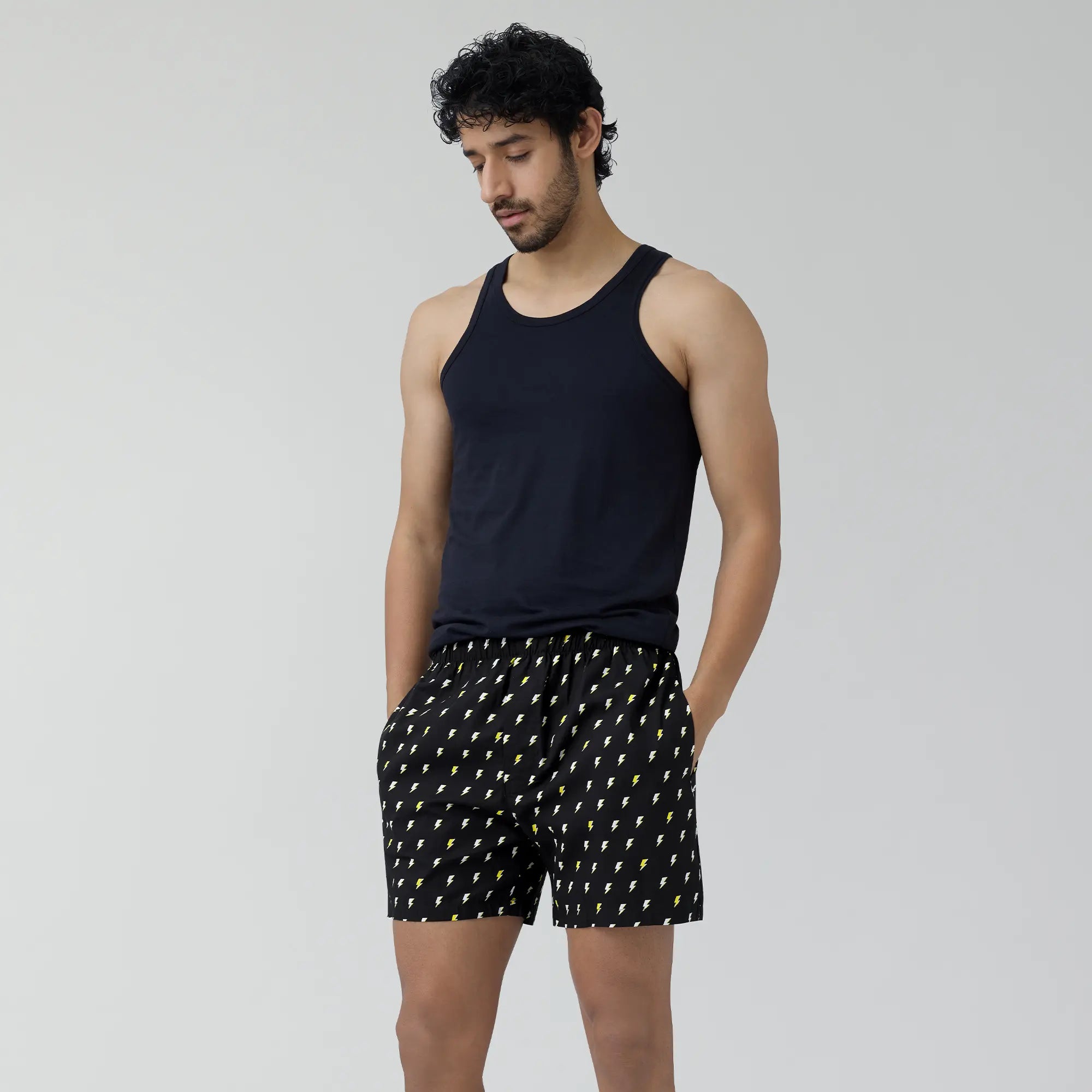 Remix Combed Cotton Boxers For Men Lightning Black - XYXX Crew
