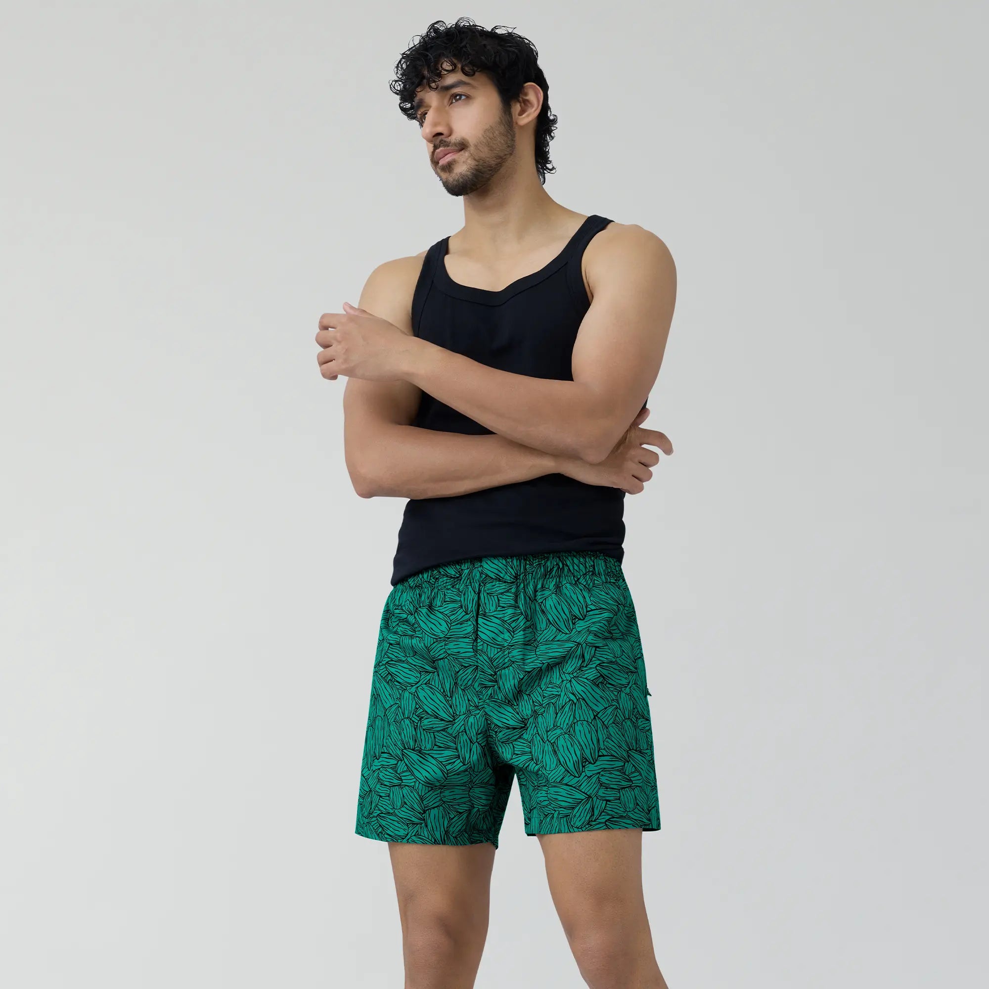 Remix Combed Cotton Boxers For Men Nutty Green - XYXX Crew