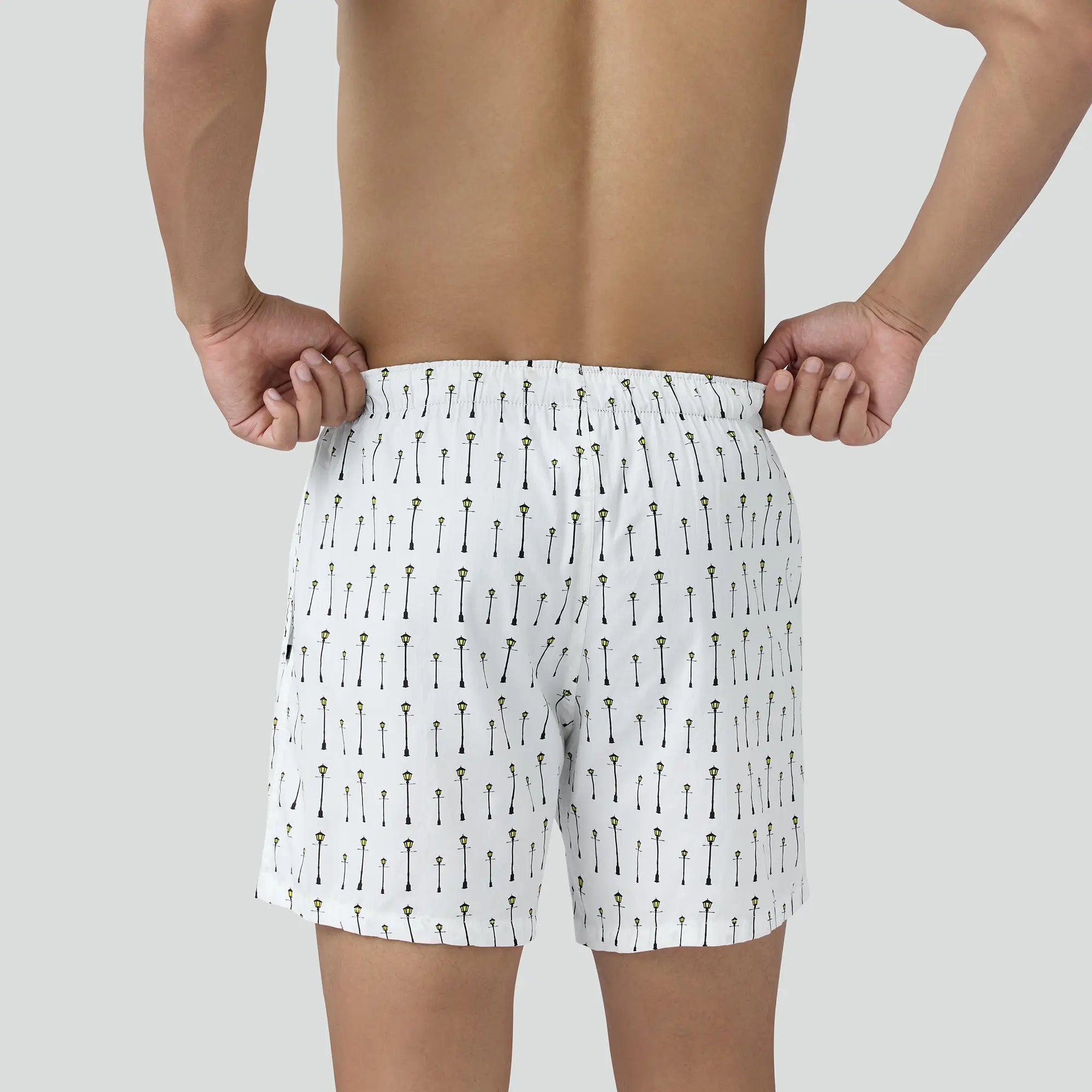 Remix Combed Cotton Boxers For Men Streetlight White - XYXX Crew