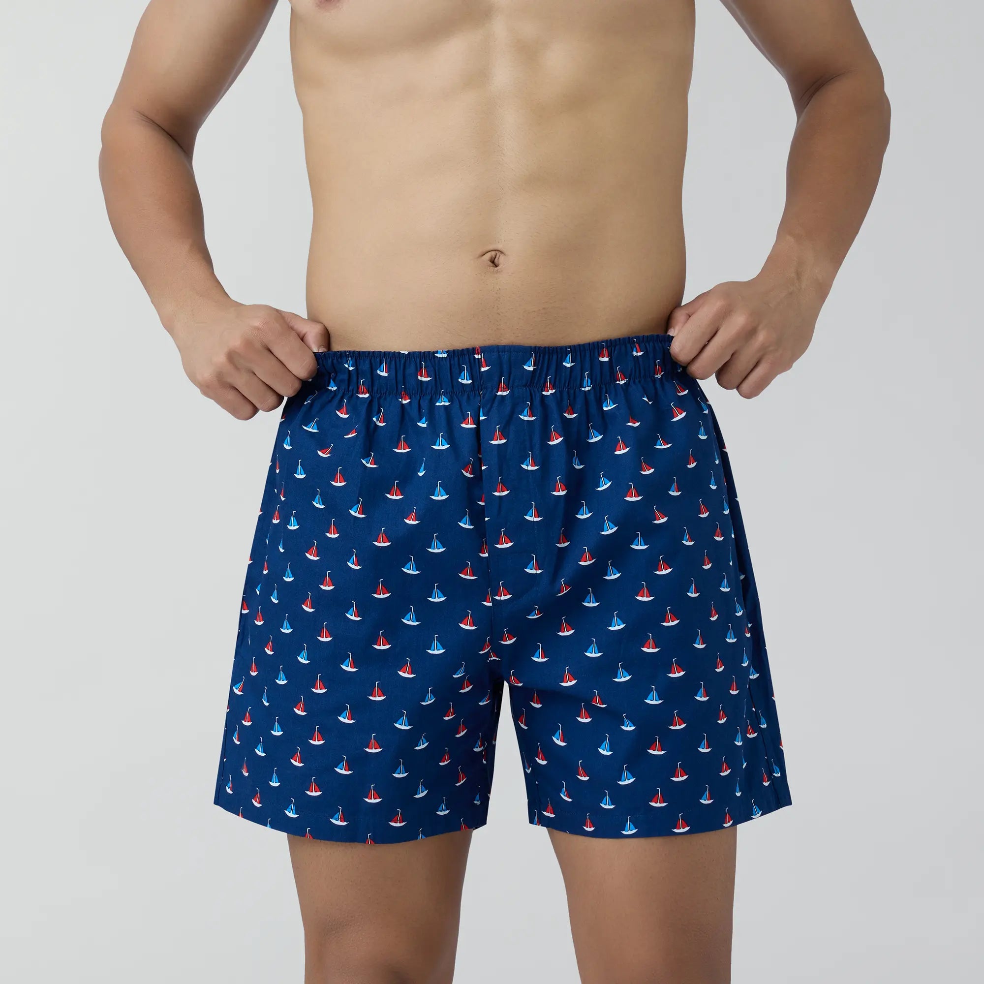 Remix Combed Cotton Boxers For Men Yacht Blue - XYXX Crew