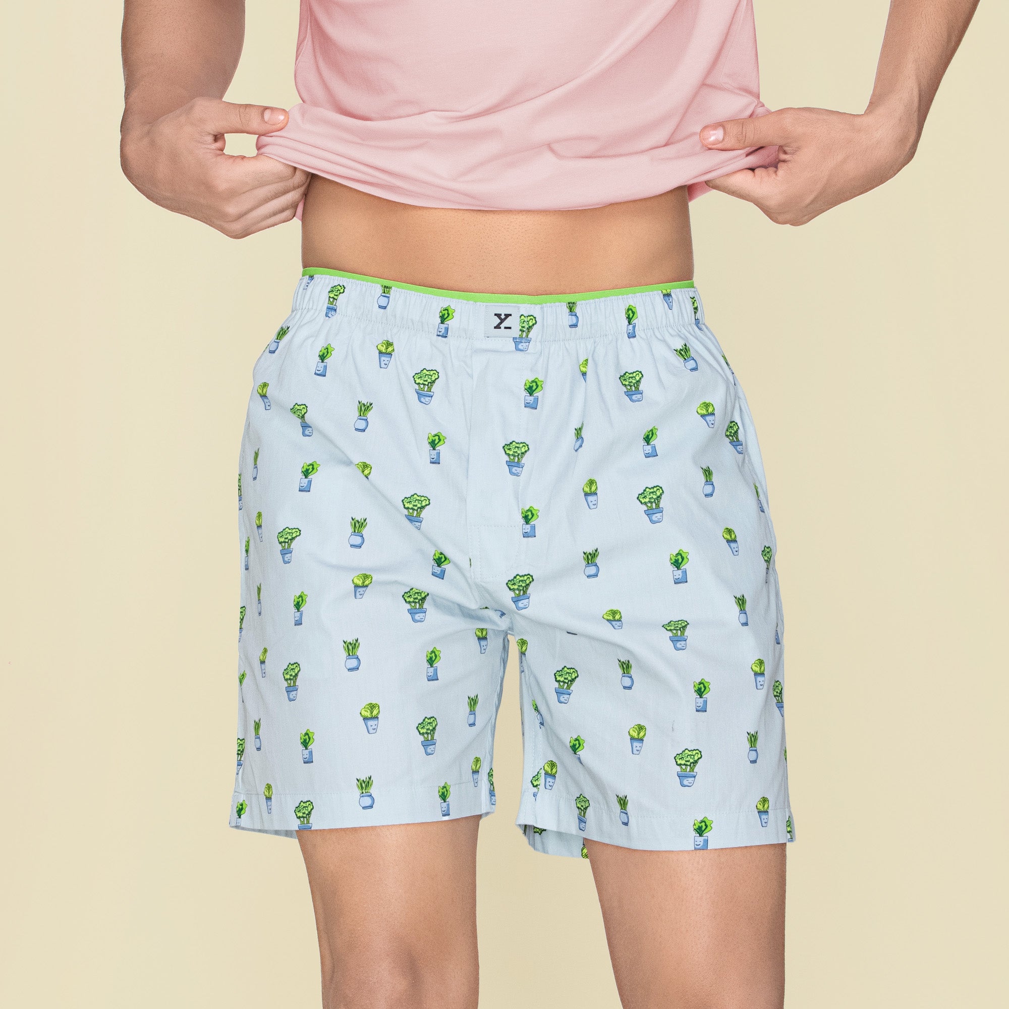 Renew Combed Cotton Boxer Shorts For Men Ice Blue - XYXX Mens Apparels