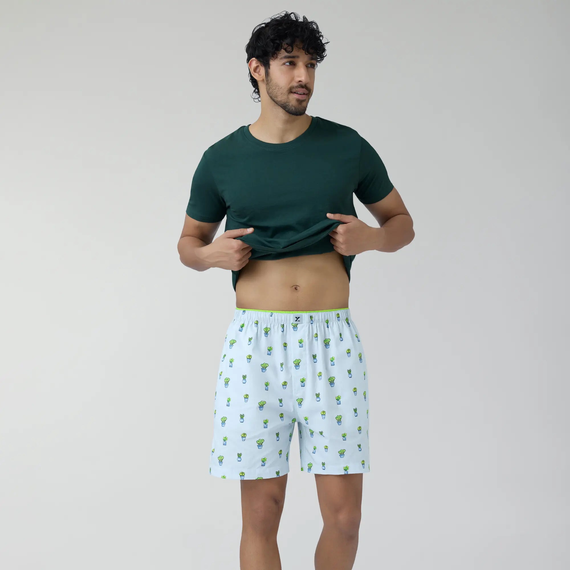 Renew Combed Cotton Boxer Shorts For Men Ice Blue - XYXX Crew