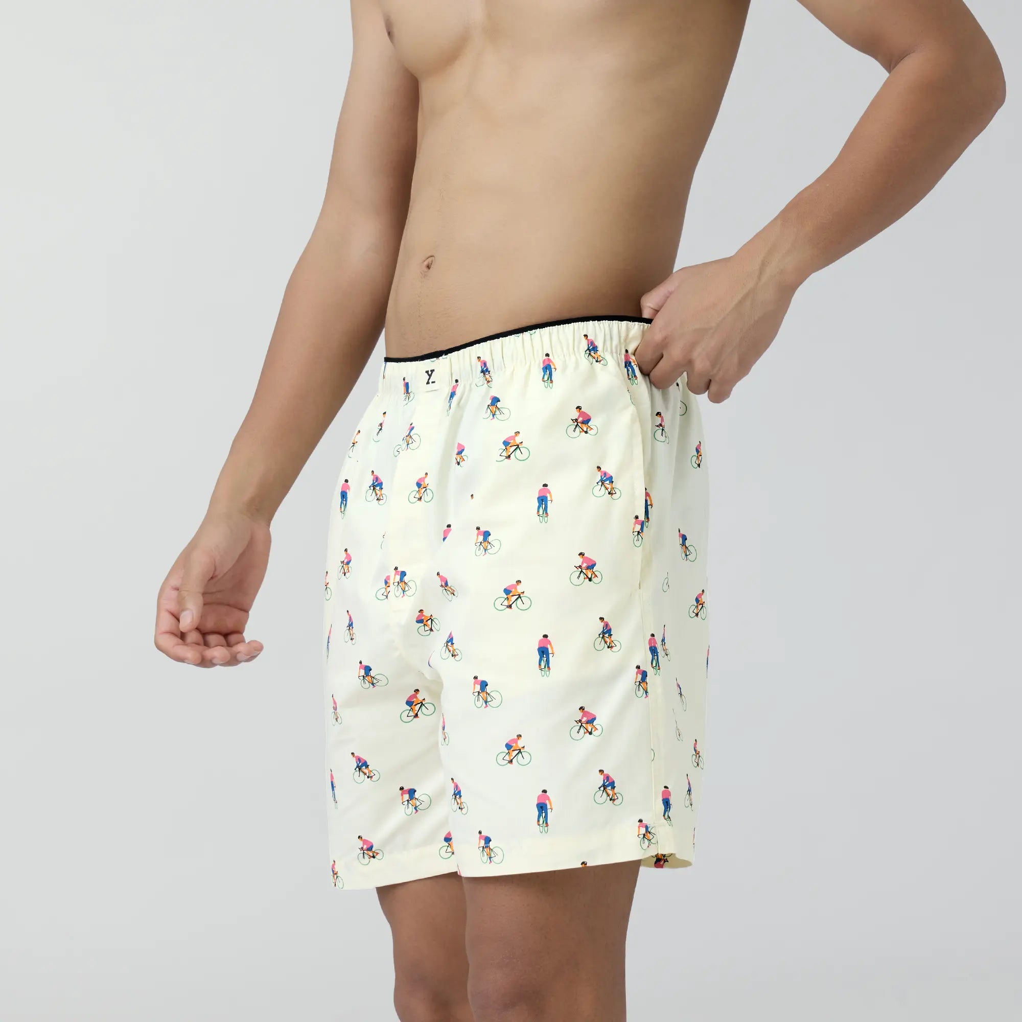 Renew Combed Cotton Boxer Shorts For Men Ivory White - XYXX Crew