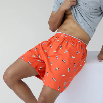 Renew Combed Cotton Boxer Shorts Orange Zest - XYXX Crew