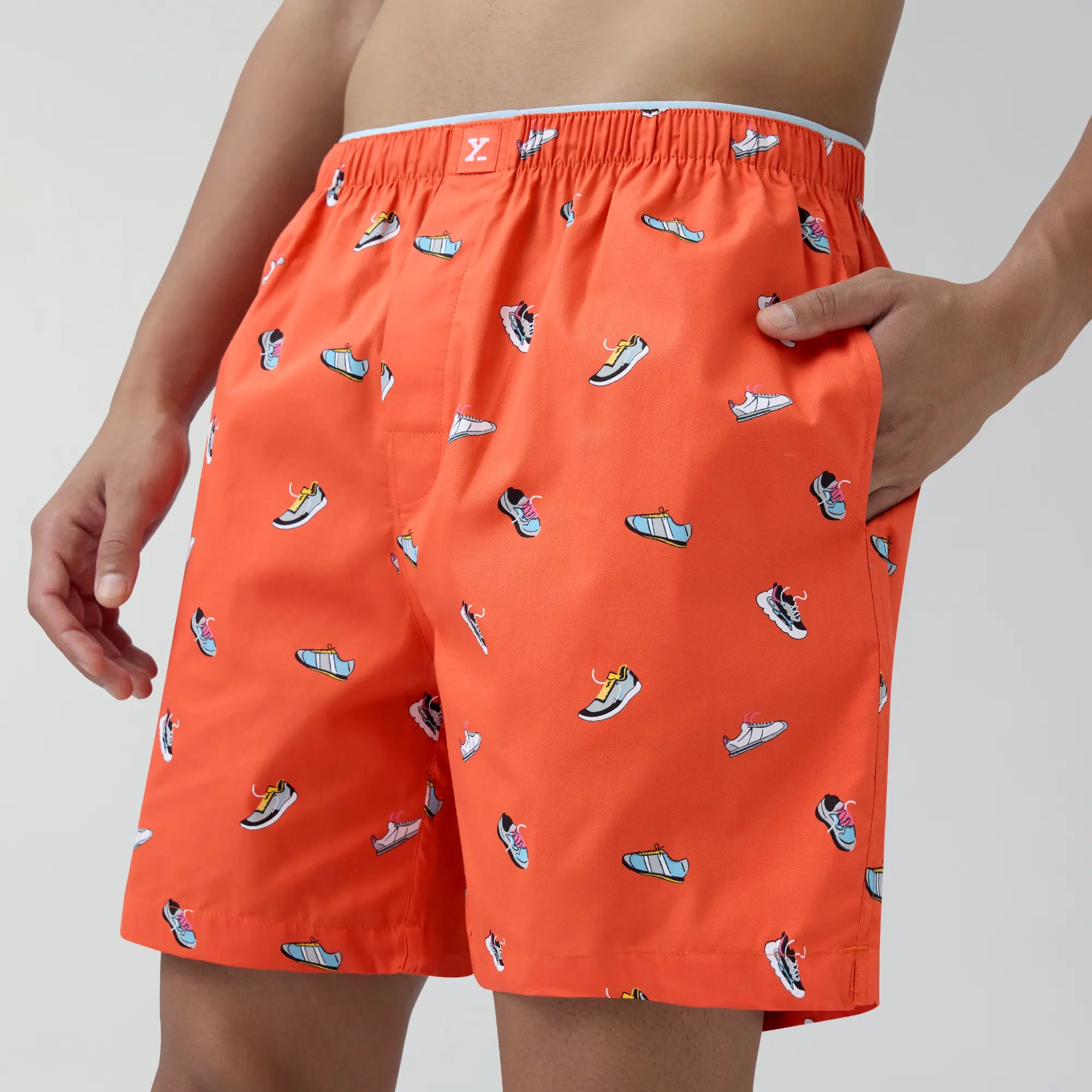 Renew Combed Cotton Boxer Shorts For Men Orange Zest - XYXX Crew