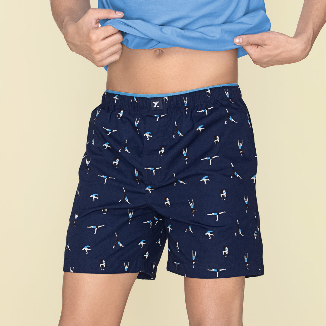 Buy Renew Combed Cotton Yoga Boxer Shorts with Side Pockects XYXX