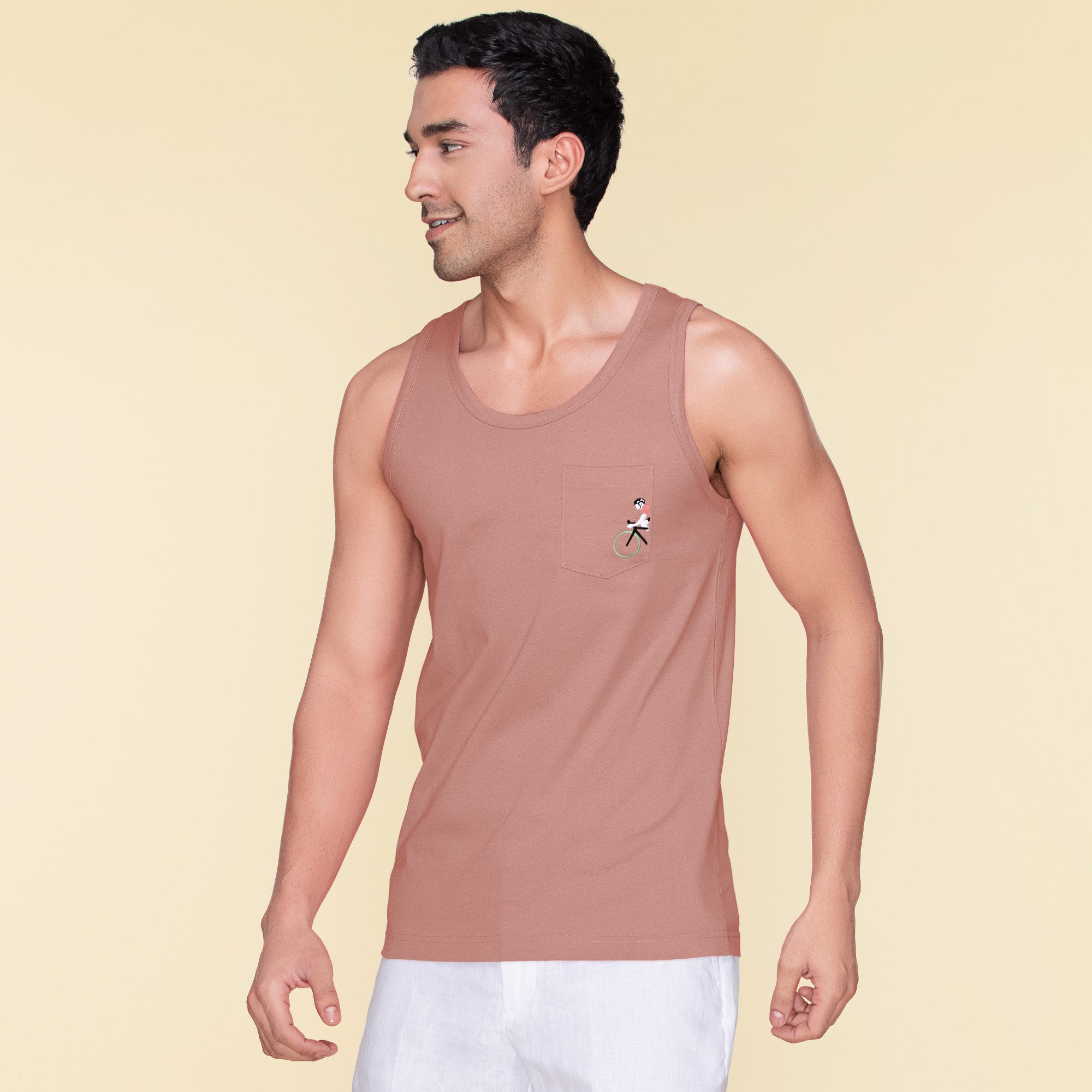 Renew Combed Cotton Tank Tops For Men Pink Punch - XYXX Crew