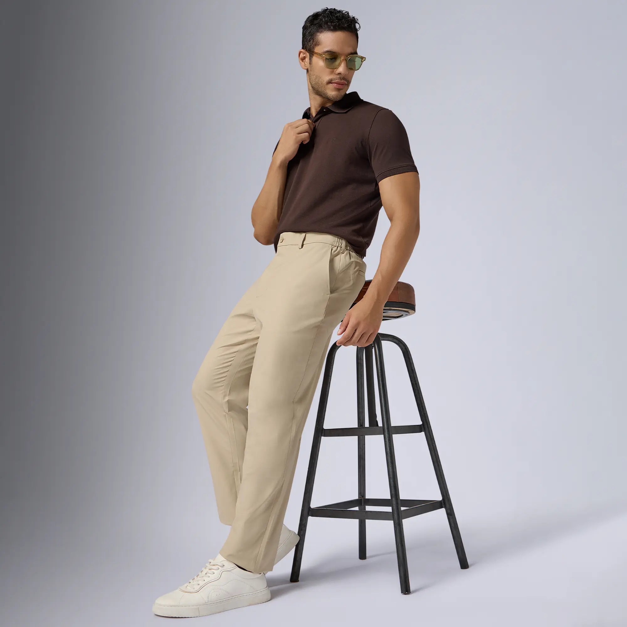 Mens Velocity Polyester Mobile Pants Tan Brown