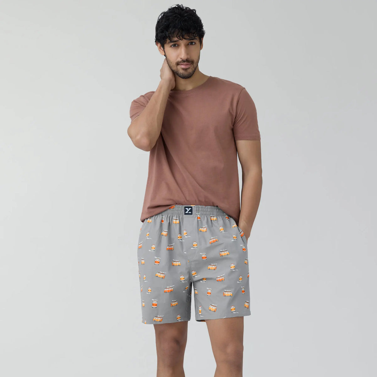 Surf Super Combed Cotton Boxer Shorts Bus Grey - XYXX Crew