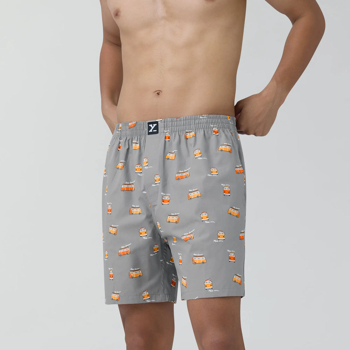 Surf Super Combed Cotton Boxer Shorts Bus Grey - XYXX Crew