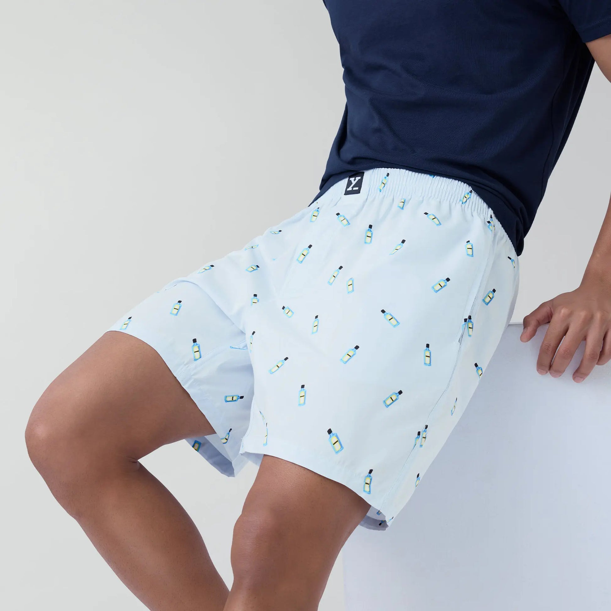 Surf Super Combed Cotton Boxer Shorts Gin Blue - XYXX Crew