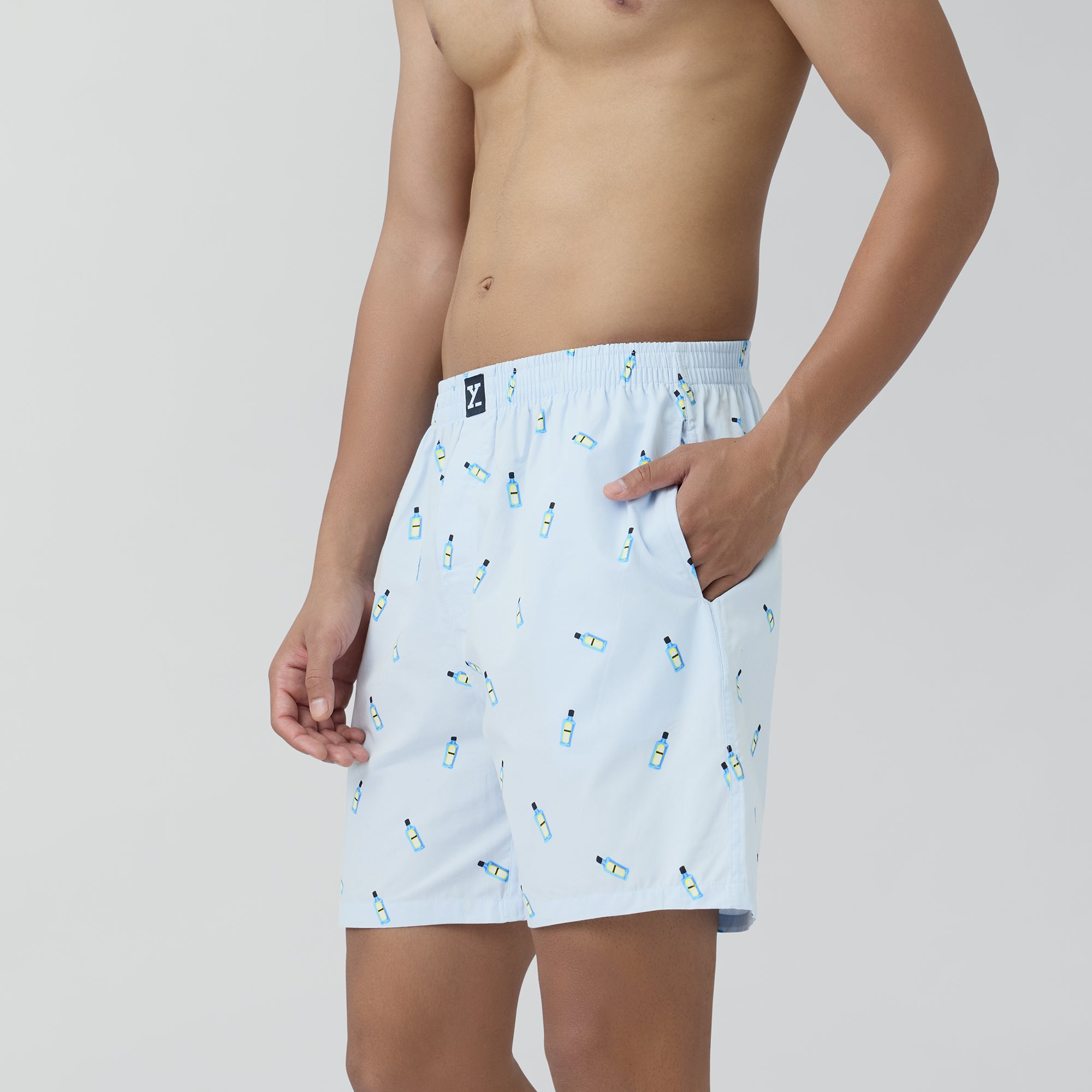 Surf Super Combed Cotton Boxer Shorts Gin Blue