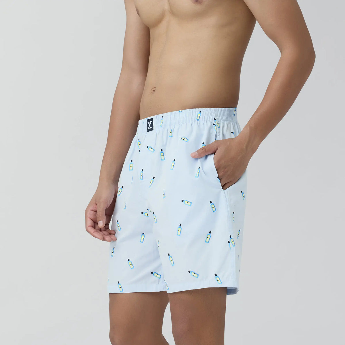 Surf Super Combed Cotton Boxer Shorts Gin Blue - XYXX Crew