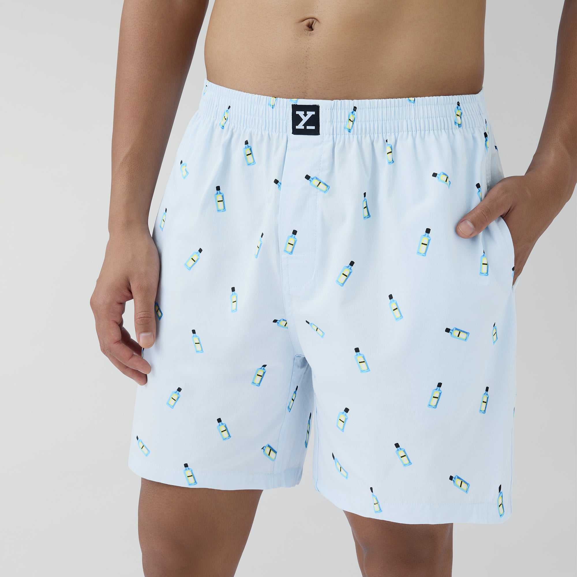 Surf Super Combed Cotton Boxer Shorts Gin Blue