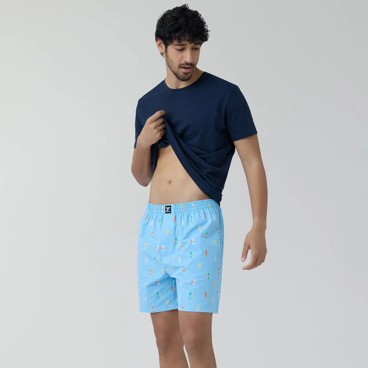 Surf Super Combed Cotton Boxer Shorts SurfBoard Blue - XYXX Crew