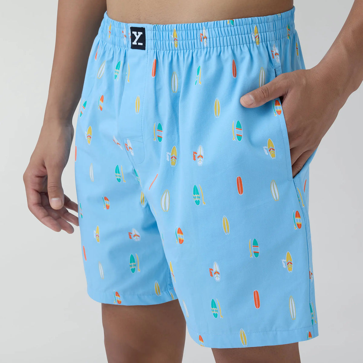 Surf Super Combed Cotton Boxer Shorts SurfBoard Blue - XYXX Crew