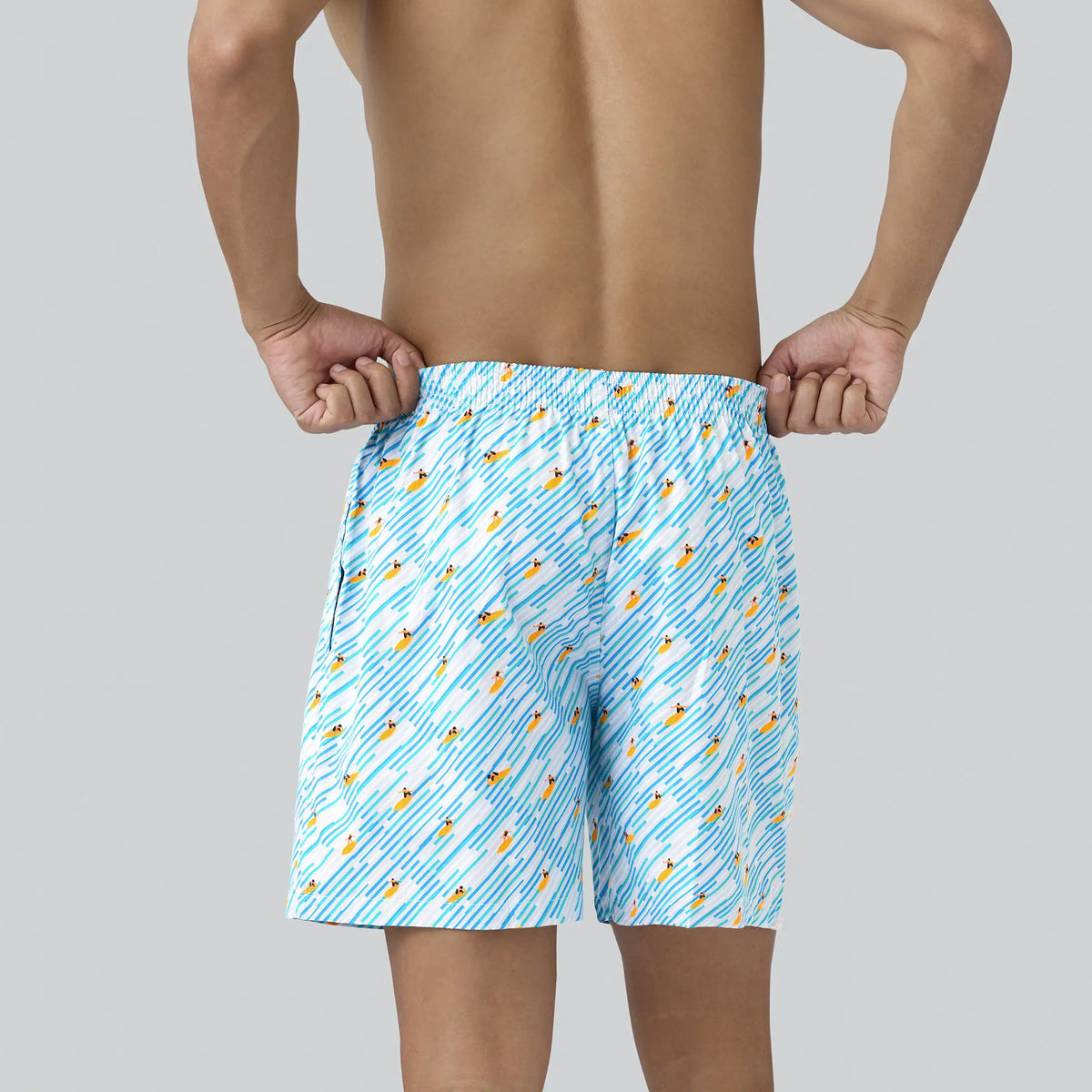 Surf Super Combed Cotton Boxer Shorts Surfing Blue - XYXX Crew