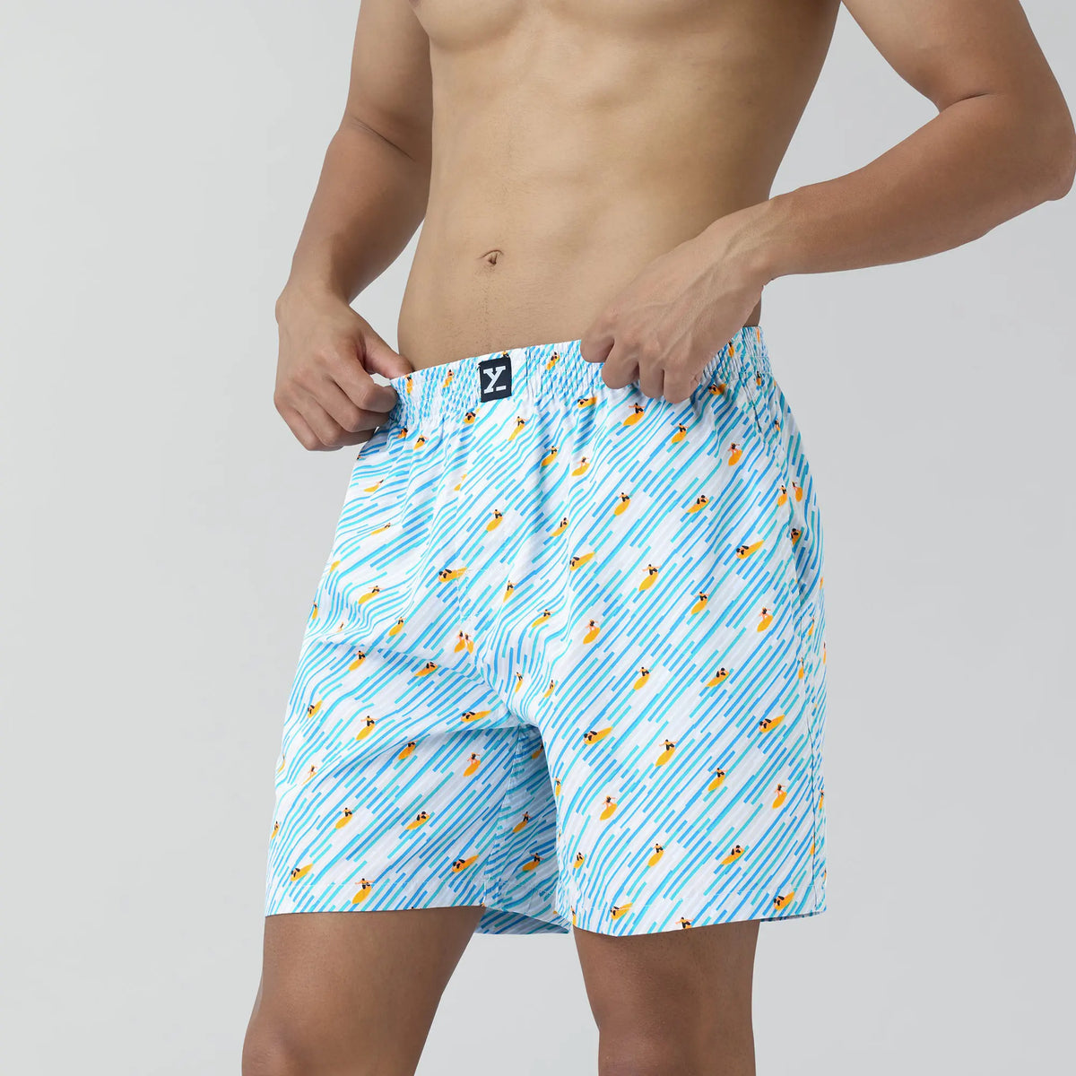 Surf Super Combed Cotton Boxer Shorts Surfing Blue - XYXX Crew