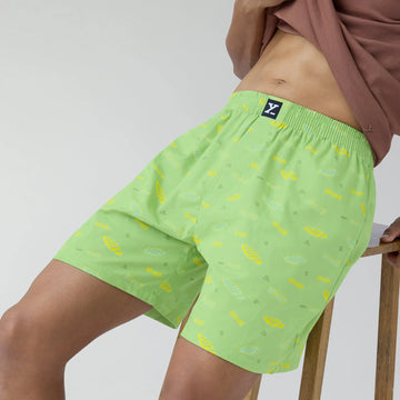 Surf Super Combed Cotton Boxer Shorts Wave Green - XYXX Crew