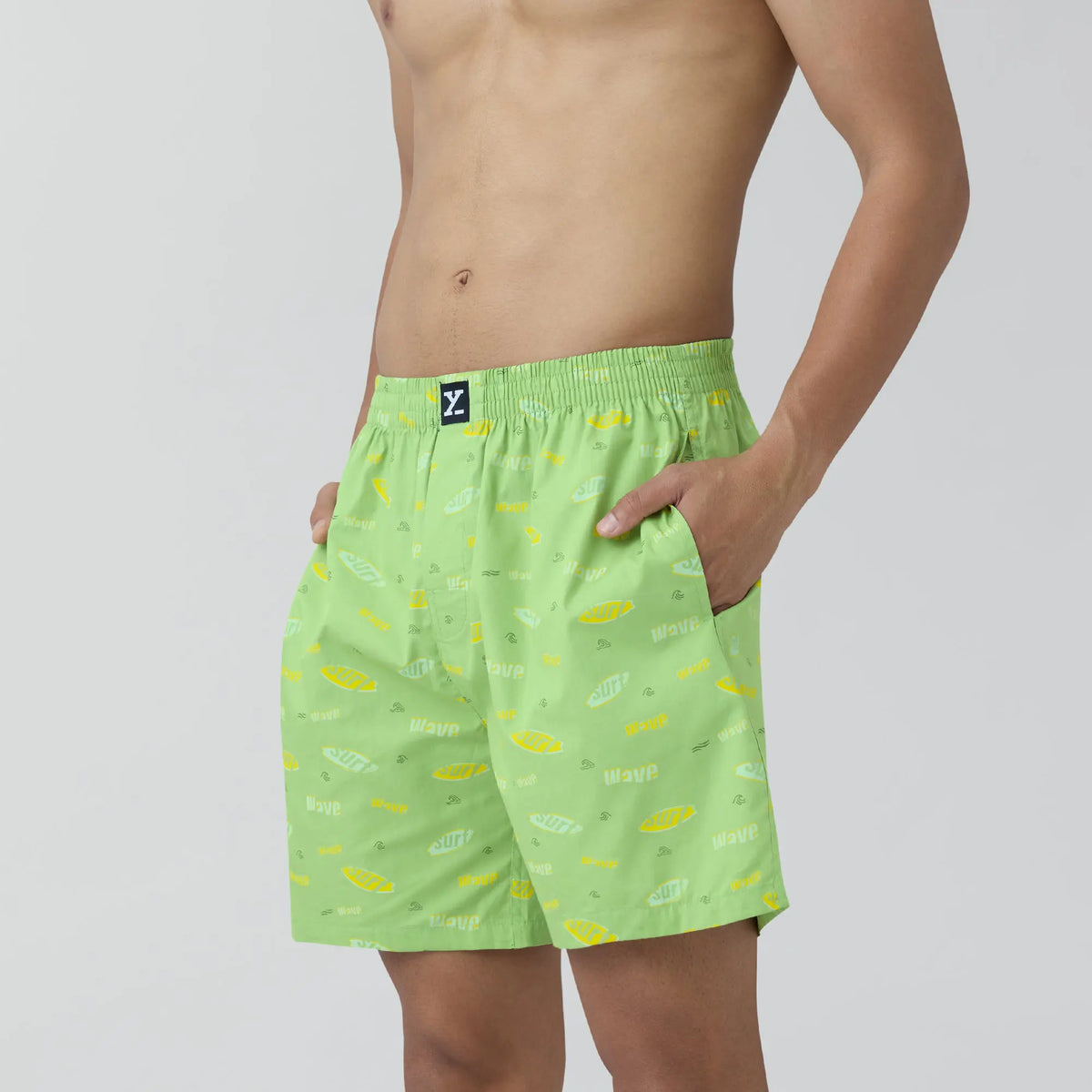 Surf Super Combed Cotton Boxer Shorts Wave Green - XYXX Crew