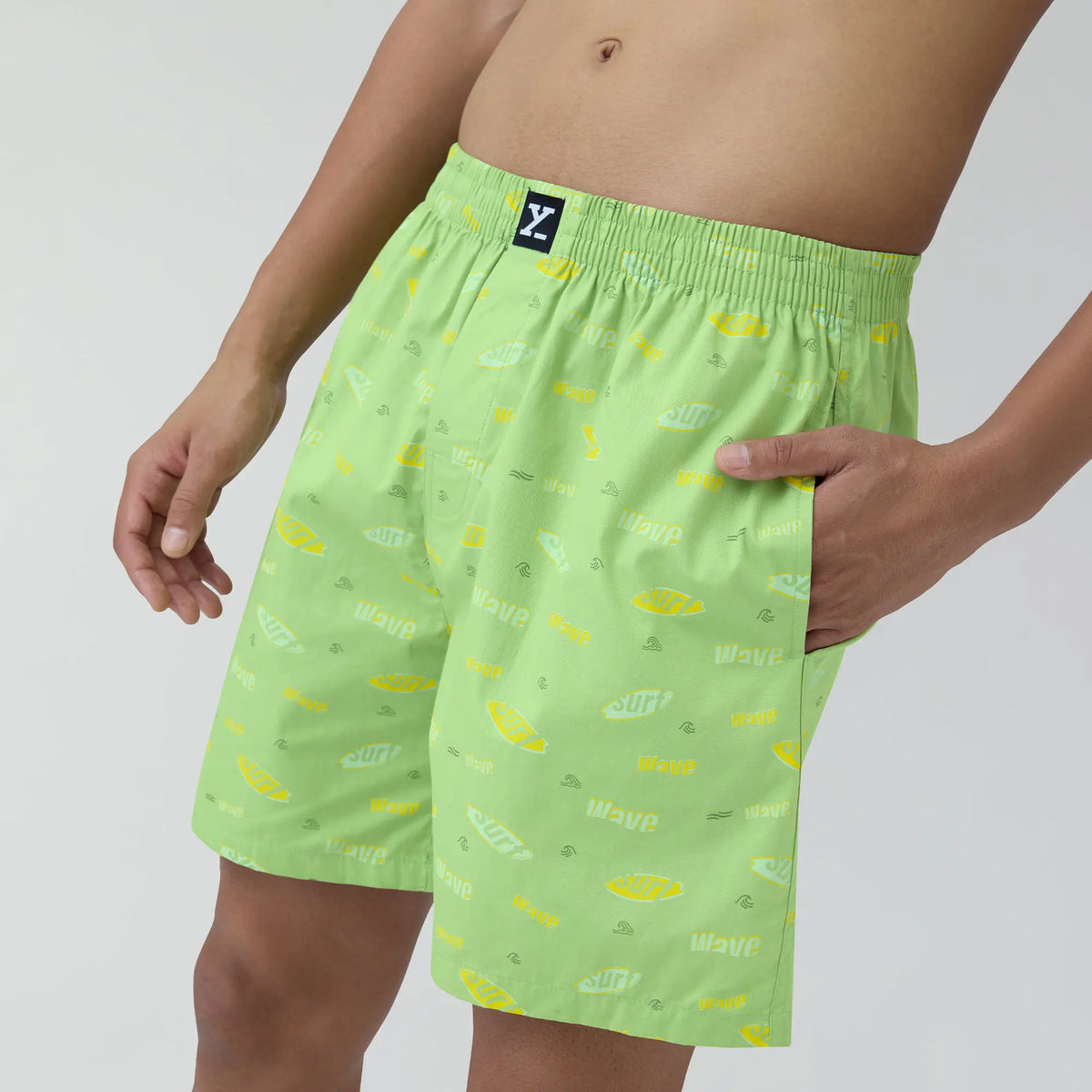 Surf Super Combed Cotton Boxer Shorts Wave Green - XYXX Crew