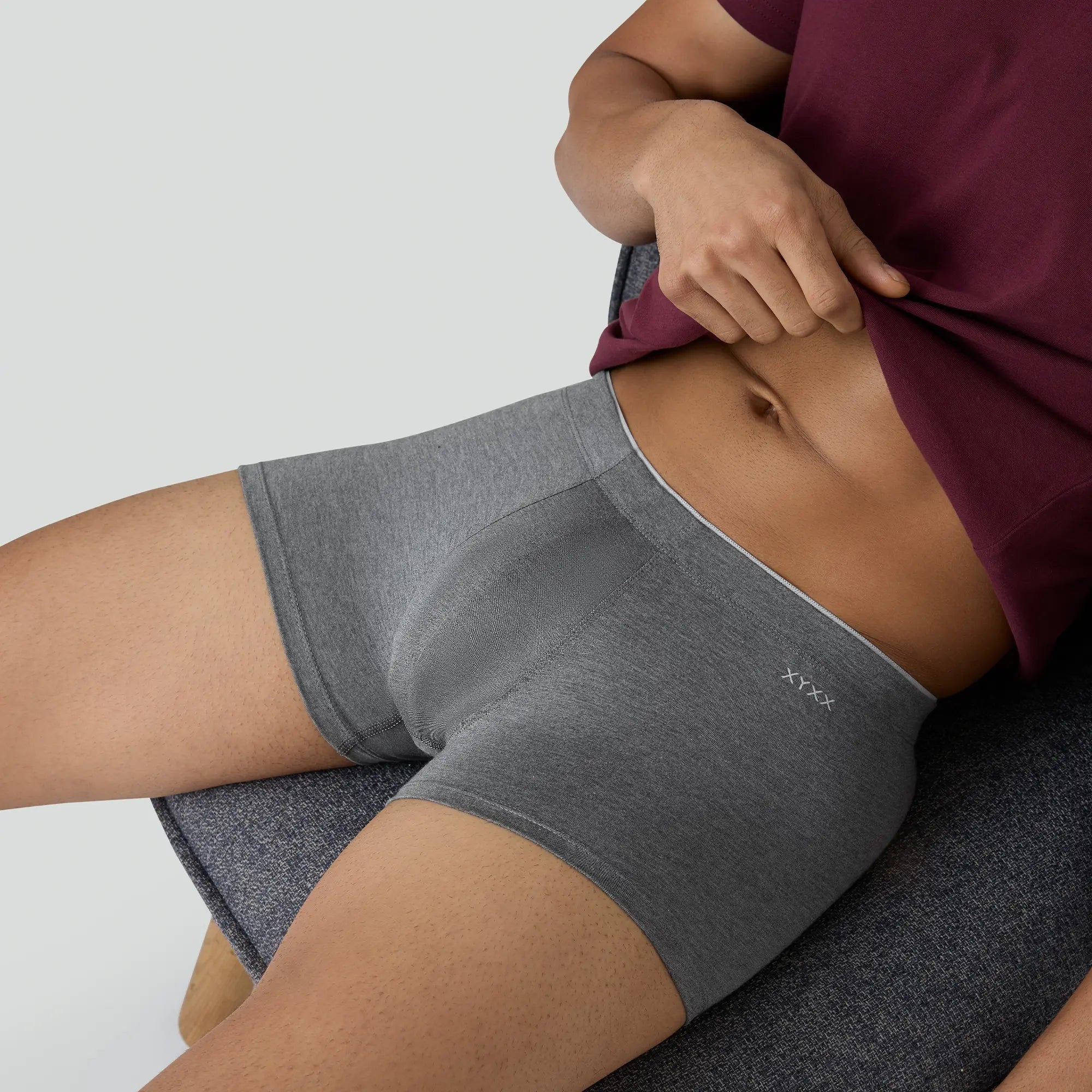 Uno Medley Modal Trunks For Men Stone Grey -  XYXX Crew