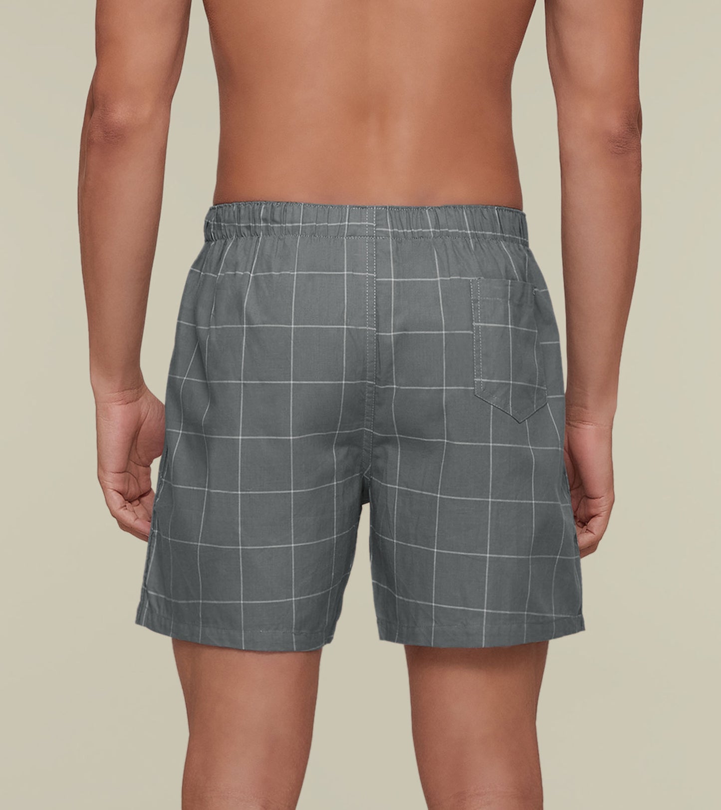 Checkmate Combed Cotton Boxers Frosty Grey